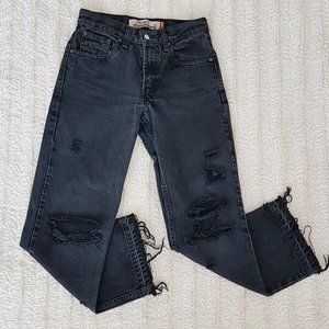 Levi's Slim Fit Distressed Black Jeans